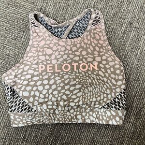 Peloton WITH Multicolor Athletic Padded Women's Sports Bra Small EUC